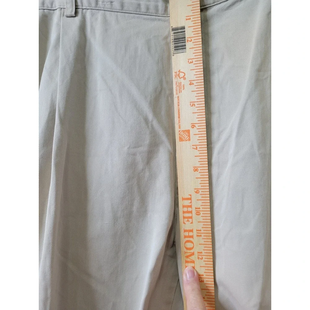 Polo Ralph Lauren Polo Chino Pan Mens 42x27 Khaki Tan Pleated Cuffed Cotton 1931